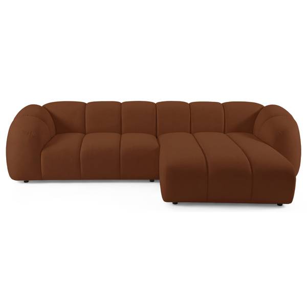 Ecksofa Millma Kupfer - Ecke davorstehend rechts - Ottomane davorstehend rechts