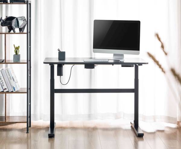 Schreibtisch LUMS07-22D-BS-ZW_A Schwarz - Holzverbundwerkstoff - 118 x 76 x 58 cm