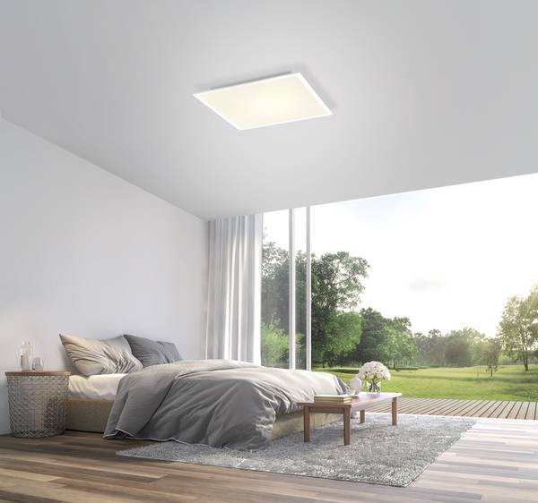 Deckenleuchte Q-Flag Weiß - Aluminium - 62 x 6 x 62 cm