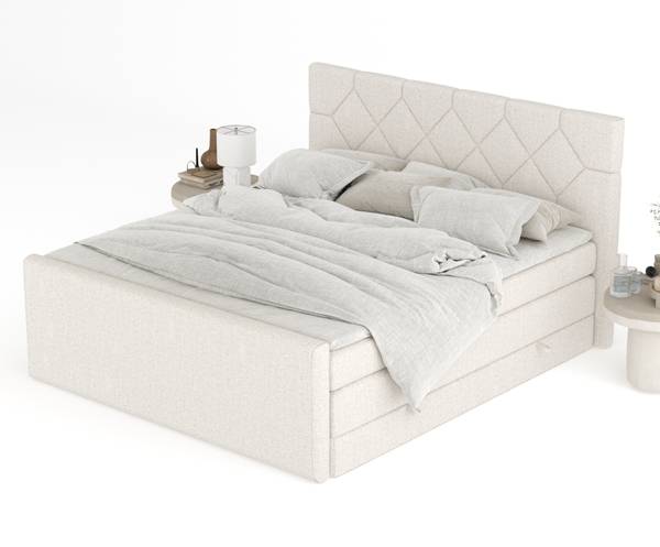 Boxspringbett Toma Beige - Liegefläche Breite: 200 cm