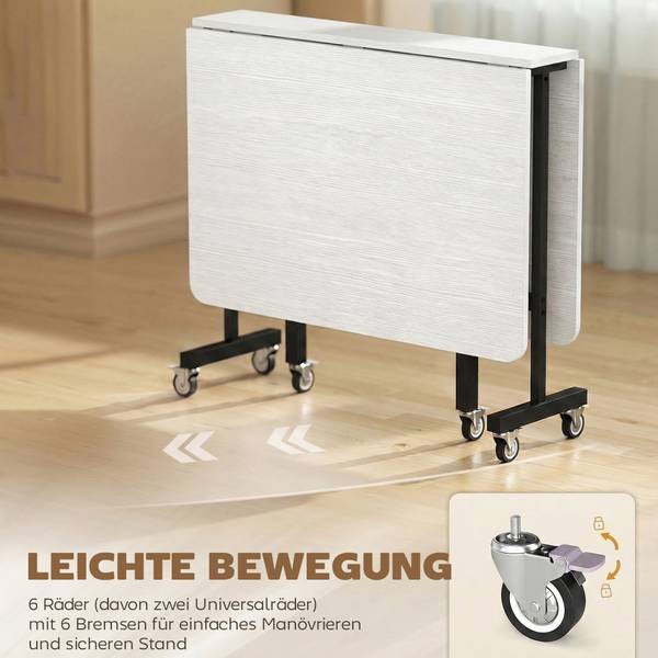 Klappbarer Esstisch 049V81WT Weiß - Metall - 120 x 73 x 80 cm