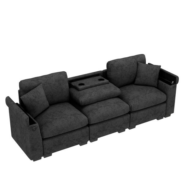 3-Sitzer Sofa ChenilKiss Grau