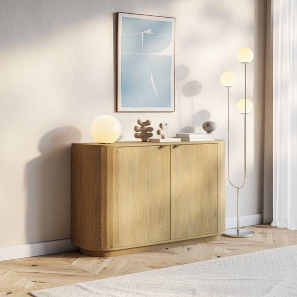 DRESSOIR CORU bruin - aluminium - melamine - 140 x 91 x 39 cm