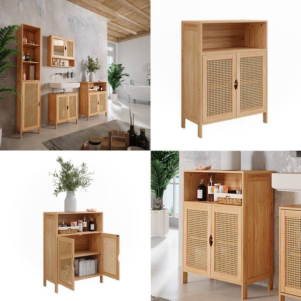 Meuble salle de bain Liora 51646 Vert - Bois manufacturé - 60 x 80 x 29 cm