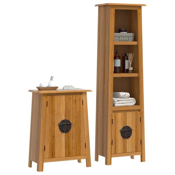Badmöbel 3223461 2-teilig Braun - Kiefer - 48 x 170 x 32 cm