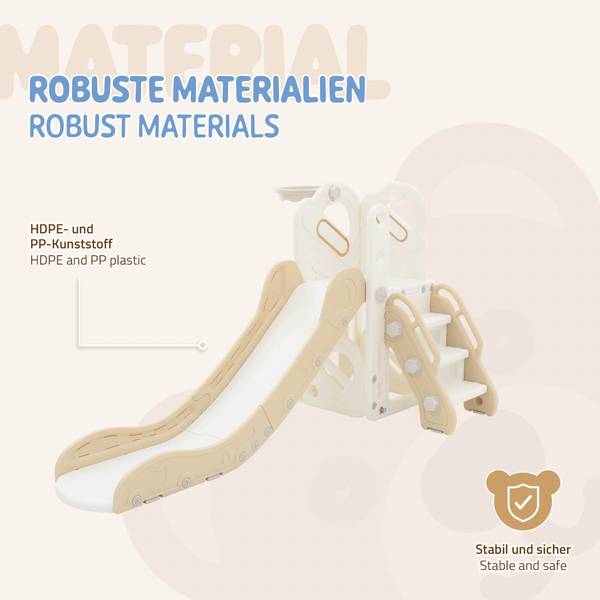 Kinderrutsche 3in1 ROM Beige - Kunststoff - 91 x 86 x 153 cm