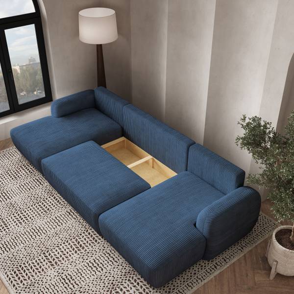 Ecksofa SAVONA P Blau