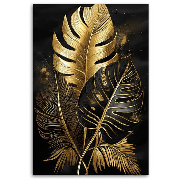 Wandbild palmenblätter monstera 40 x 60 cm