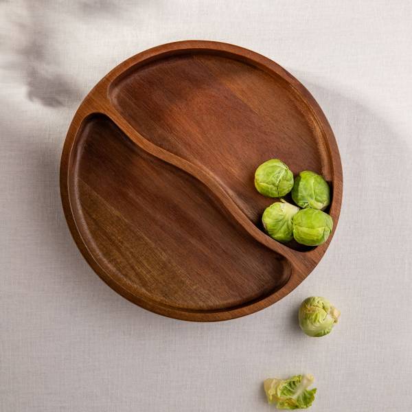Servierplatte MOOKA Braun - Holz teilmassiv - 26 x 5 x 26 cm