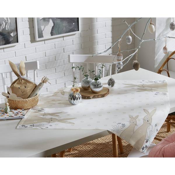 Mitteldecke Weiß - Textil - 85 x 1 x 85 cm