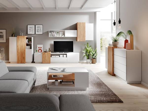 Sideboard FRANCOLI Weiß - Holz teilmassiv - 45 x 133 x 110 cm