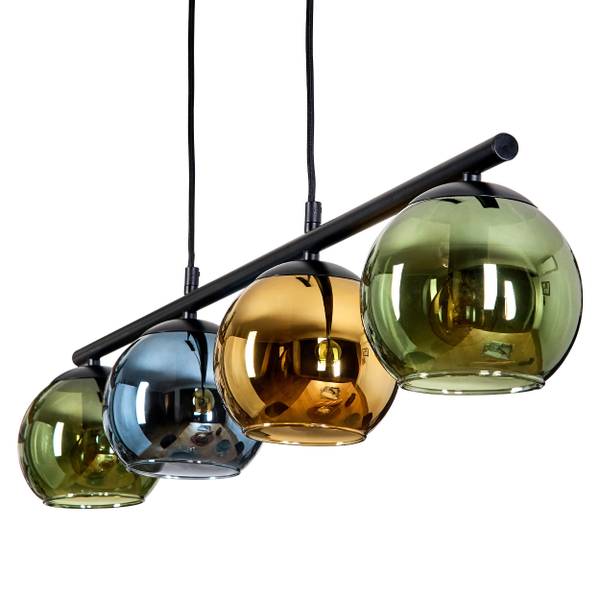 Pendelleuchte Cesaro Blau - Gold - Grün - Aluminium - Klarglas - 16 x 110 x 131 cm