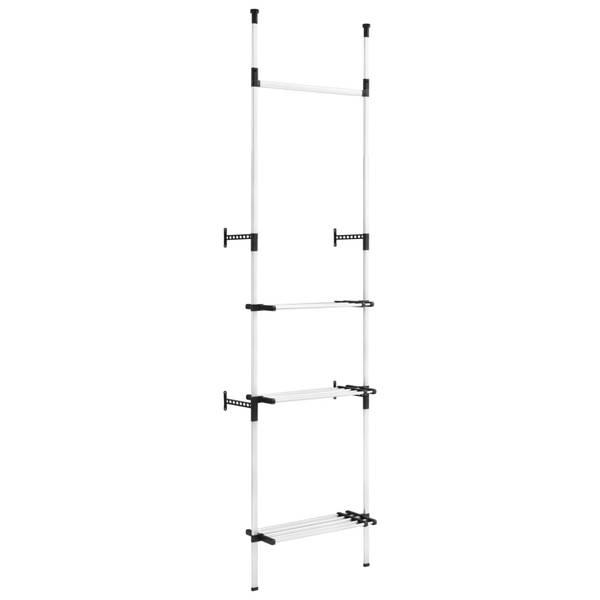 Teleskop-Garderobe XT1473 Silber - Metall - 40 x 300 x 115 cm