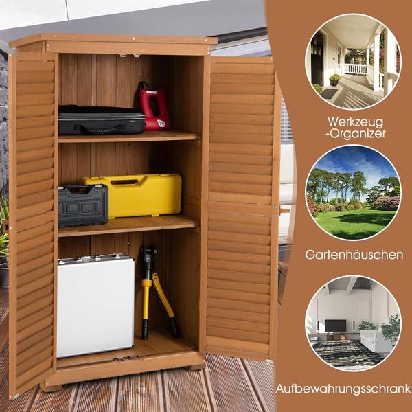 Gartenschrank Holz Braun - Massivholz - 42 x 160 x 87 cm