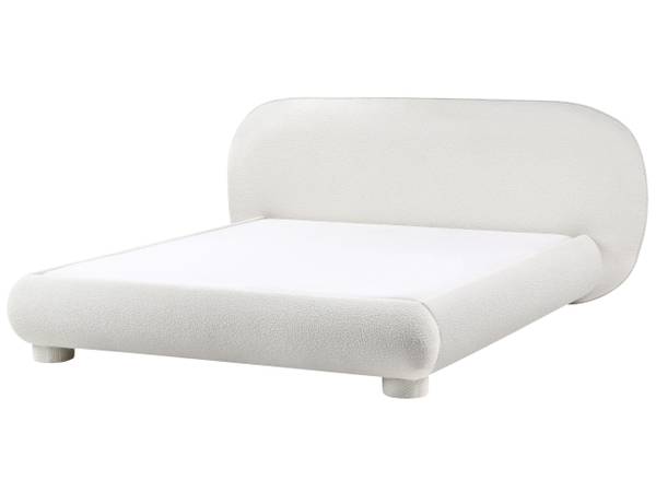 Bett BAYEL 2-tlg Weiß - Naturfaser - 213 x 100 x 231 cm