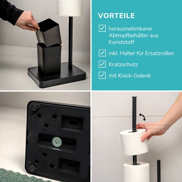 Toilettenständer 91145 Schwarz - Metall - 18 x 57 x 23 cm