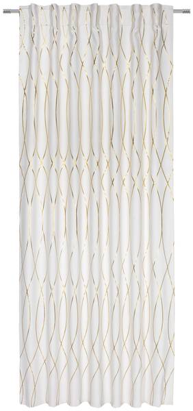 Verdunkelungsvorhang GLAMOUR Gold - Weiß - Textil - 140 x 245 x 1 cm