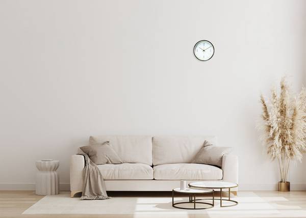Horloge murale design Ligne Tempo Blanc - Verre clair - 33 x 33 x 5 cm