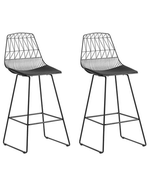 Set van 2 barstoelen PRESTON zwart - metaal - 49 x 113 x 54 cm