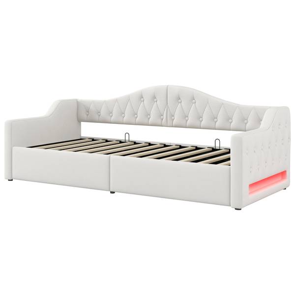 Schlafsofa Frieda mit Bettfunktion Beige - 98 x 214 cm