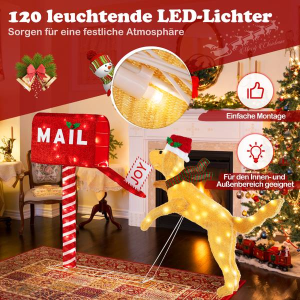 Weihnachtsbriefkasten OY46992PQDE Gelb - Metall - 21 x 108 x 168 cm