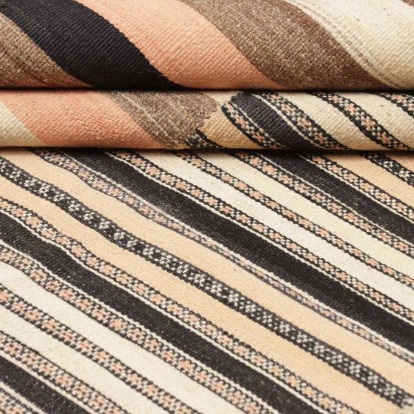 Tapis d'orient KILIM B 7 Noir - Fourrure véritable - 166 x 1 x 217 cm