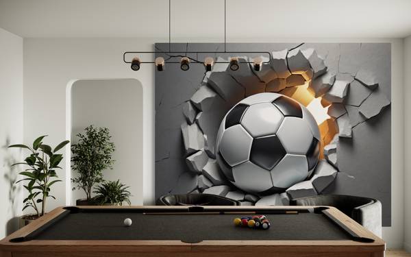 Fototapete Fußball 3D 250 x 175 cm
