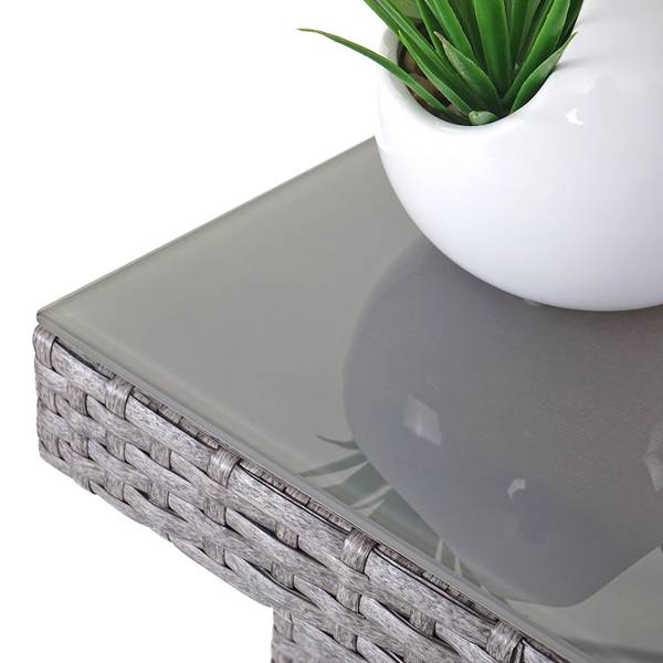Polyrotan tuintafel Chieti grijs