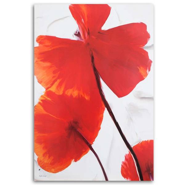Tableau déco coquelicots sur fond clair 40 x 60 cm