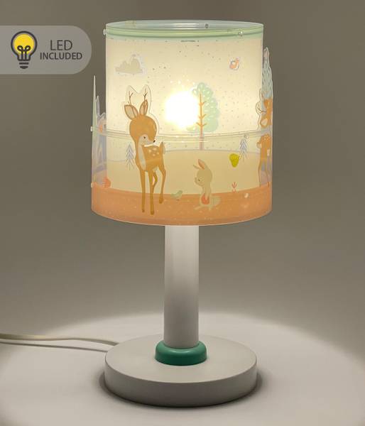 KinderNachttischlampe LED Hirsch Pink - Kunststoff - 15 x 30 x 15 cm