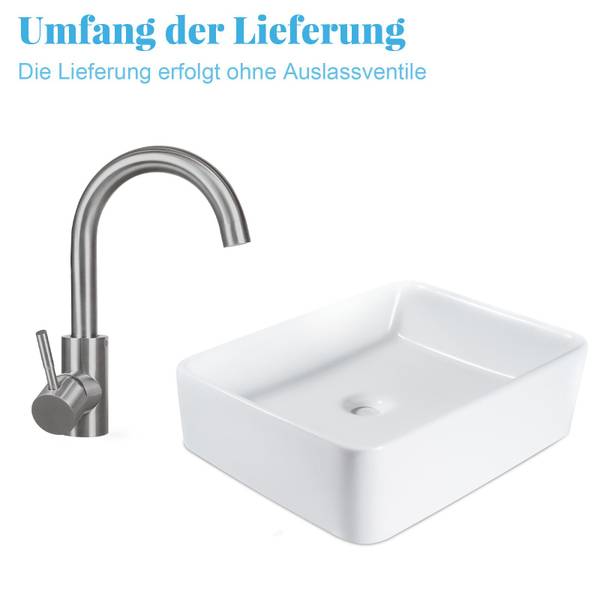 Waschbecken Ebersbach II Weiß - Keramik - 30 x 13 x 40 cm