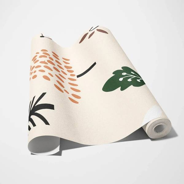 Fototapete Woodland Friends Schwarz - Braun - Weiß - Fleece - 159 x 280 x 1 cm