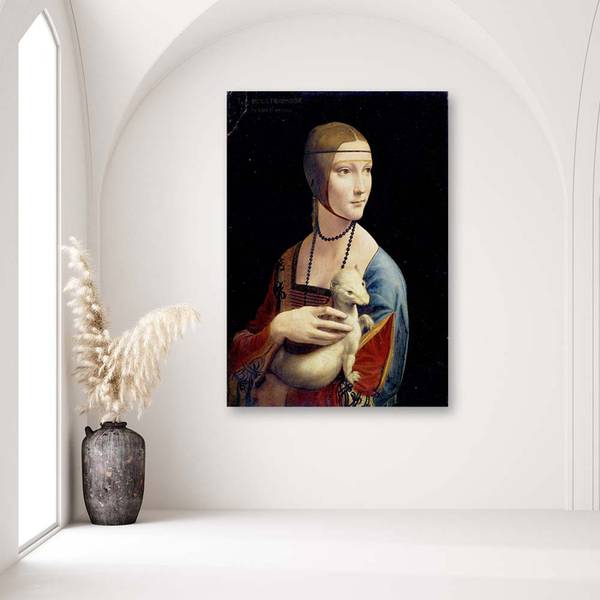 Wandbild dame mit hermelin – da vinci 70 x 100 cm