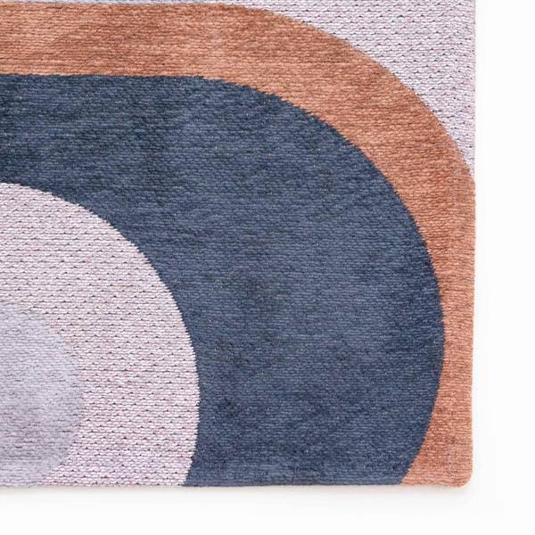 Teppich Module, Drinnen/Draußen waschbar Blau - Textil - 80 x 1 x 250 cm