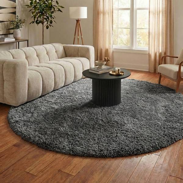 Teppich Blaze Grau - 120 x 120 cm - Durchmesser: 120 cm