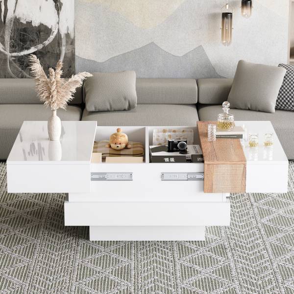 Couchtisch Cedarbrook Weiß - Holzwerkstoff - 70 x 39 x 70 cm