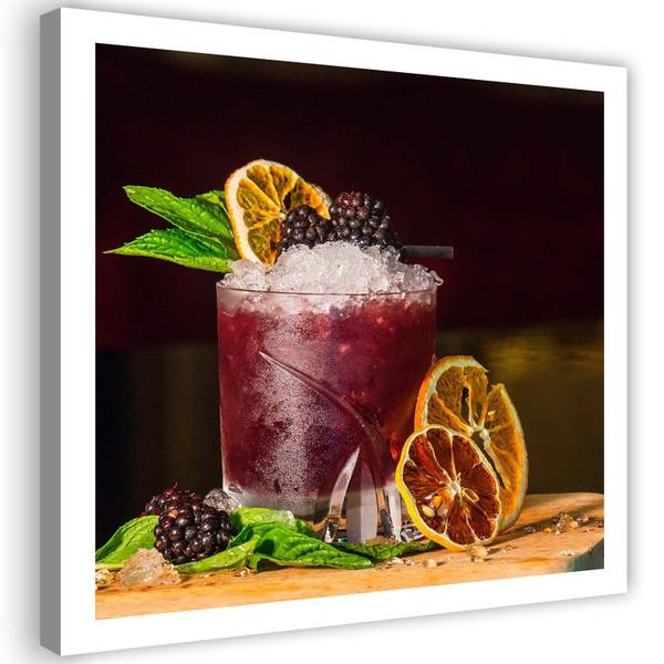 Wandbild drink und zitronenscheiben 50 x 50 cm