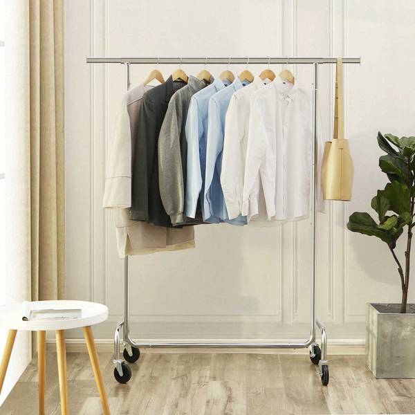 Kleiderständer Quetta Silber - Metall - 160 x 45 x 150 cm