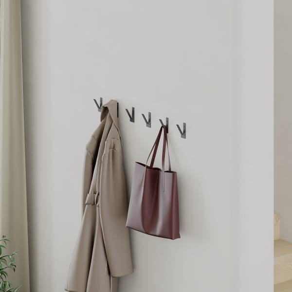 Wandhaken NORA Schwarz - Eisen - 3 x 6 x 4 cm