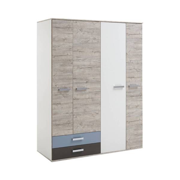 Jugendzimmer-Set LEEDS-10-28 4er-Set Grau - Holzwerkstoff - 505 x 193 x 96 cm