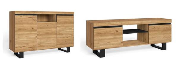Set Naturale Sideboard-TV-Möbel 140cm Braun - Melamin - 40 x 92 x 280 cm