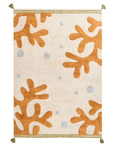 Teppich JAJPUR Beige - Blau - Grün - Orange - Naturfaser - 140 x 200 cm