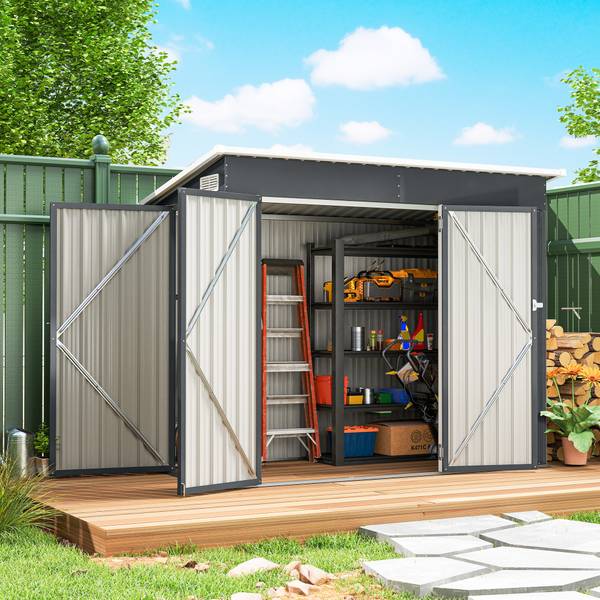 Gerätehaus 582V00CG Grau - Metall - 234 x 185 x 132 cm