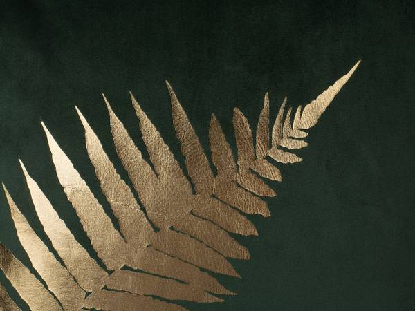 Sierkussen FERN 2-delig goud - groen - textiel - 45 x 12 x 45 cm