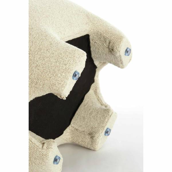 Sitzpuff Zenica Weiß - Holzwerkstoff - Massivholz - 41 x 38 x 53 cm