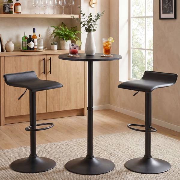 Bartisch Set Lumo (3-teilig) Schwarz