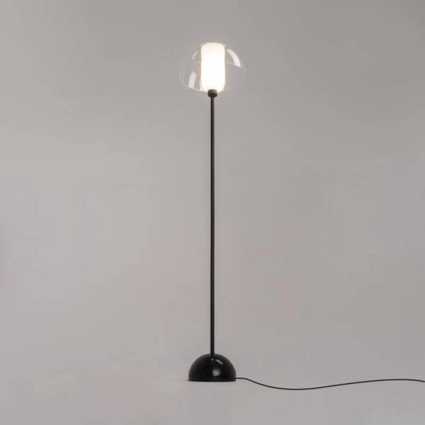 Stehlampe NICK Schwarz - Weiß - Stahl - Klarglas - 30 x 139 x 30 cm