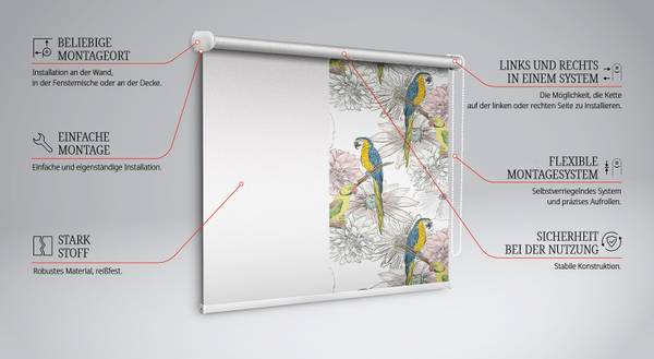 Verdunkelungsrollo PSITTA 60 x 140 cm