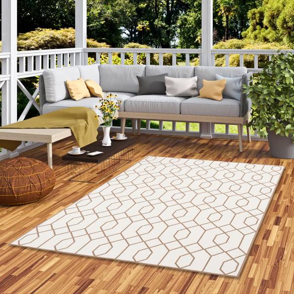 Outdoor Teppich Cape Cod  Trend Beige - Textil - 80 x 1 x 140 cm