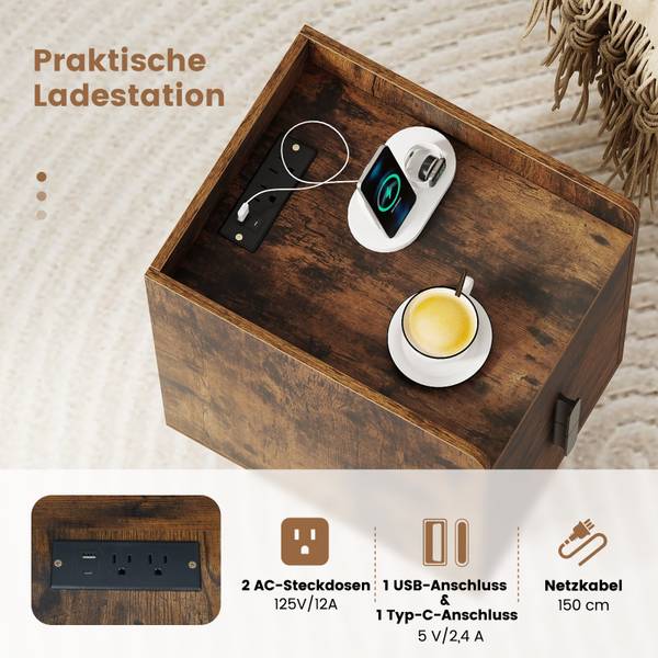 Nachttisch TG33303PQ Dunkelbraun